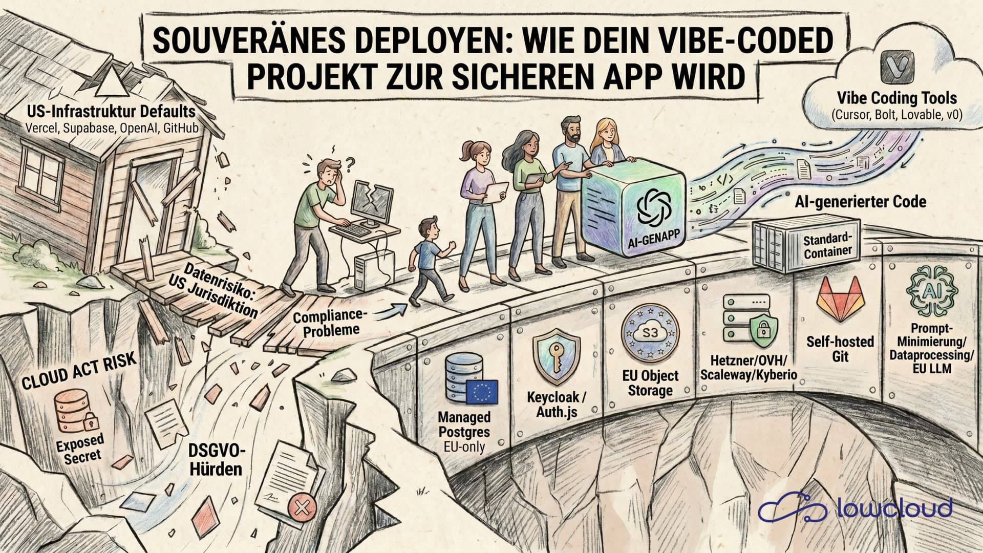 Vibe-Coded App deployen: schnell, günstig, in der EU