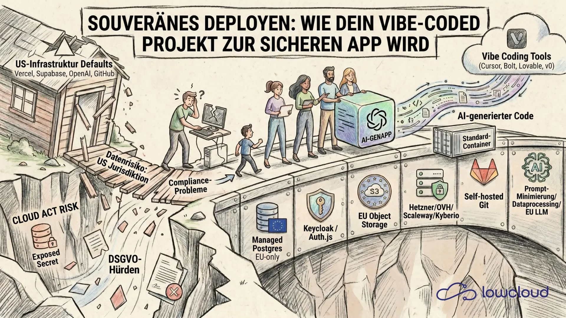 Vibe-Coded App deployen: schnell, günstig, in der EU
