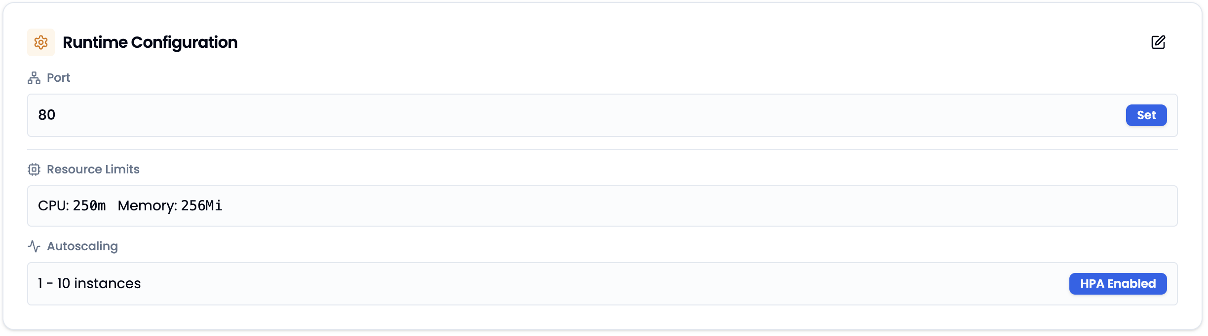 Runtime Configuration Overview