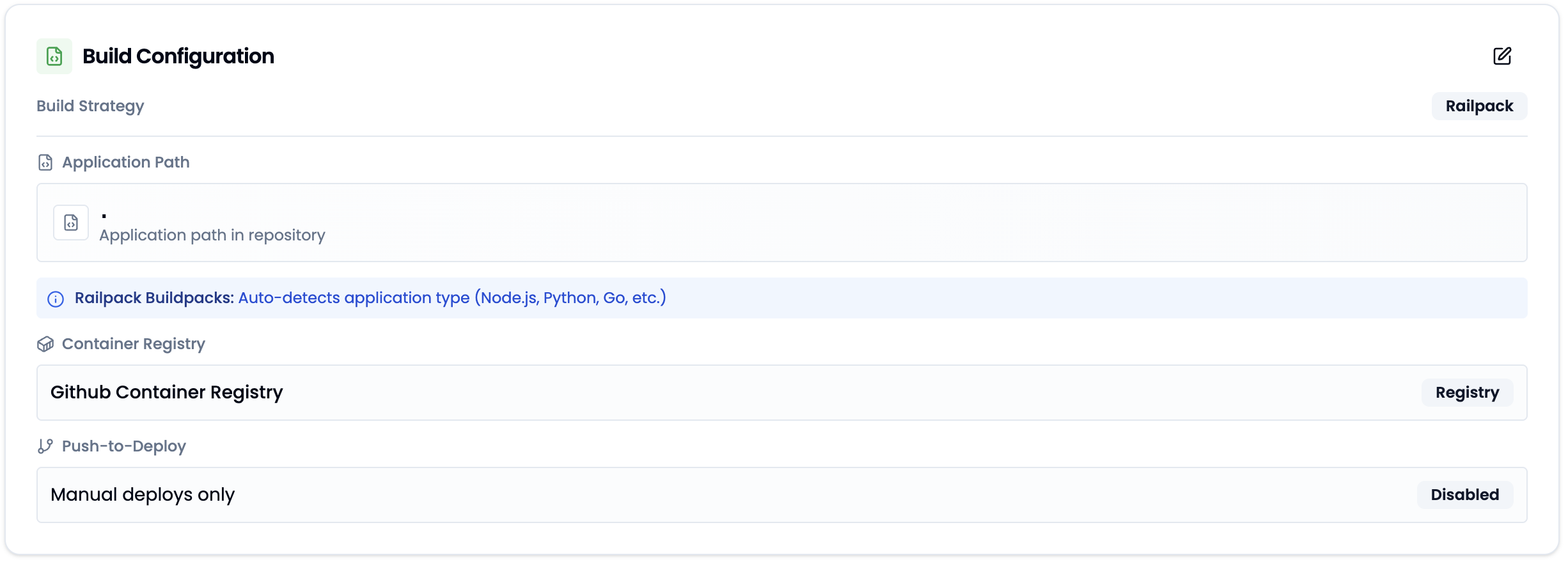 Build Configuration Overview