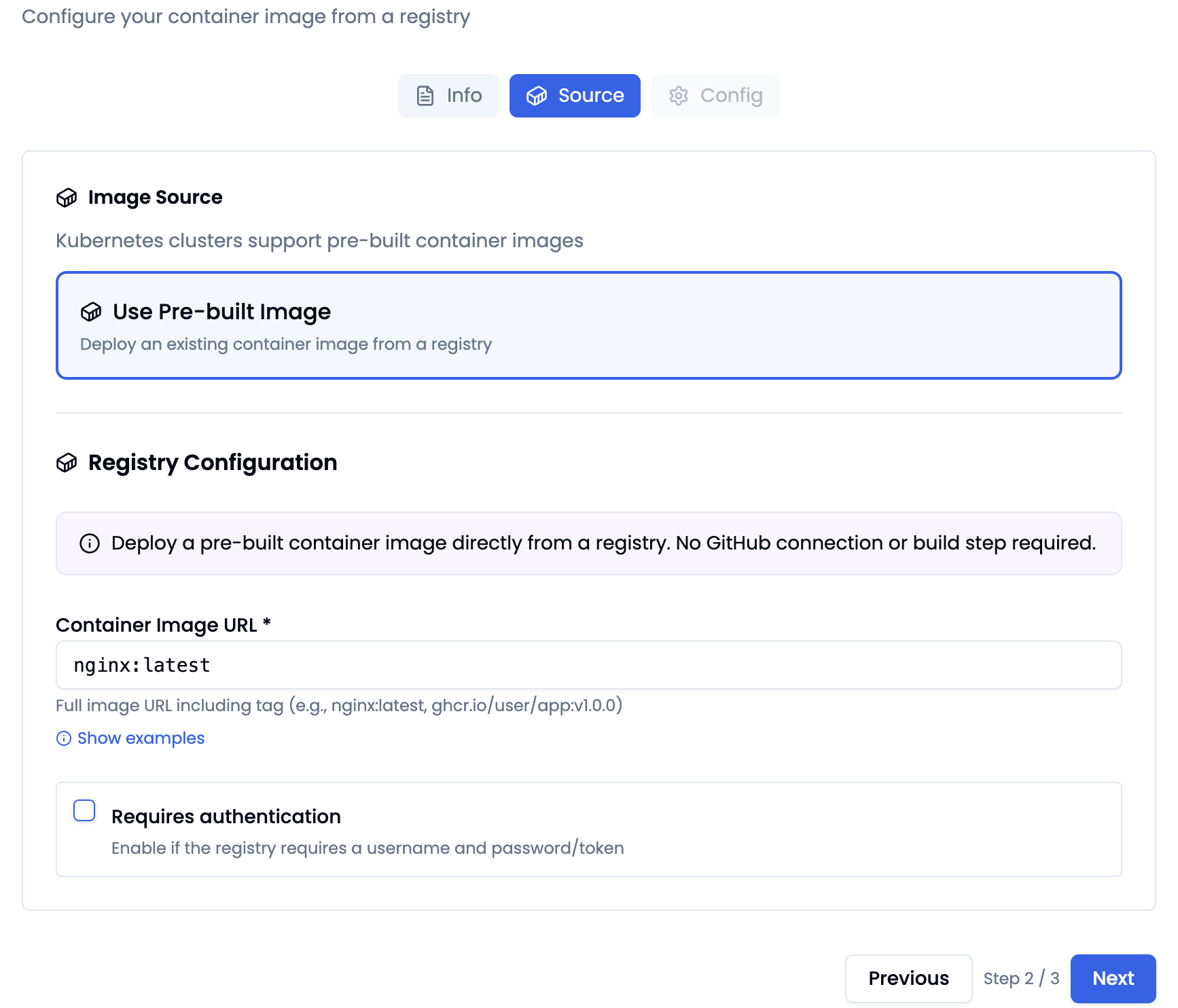 Configure Container Image