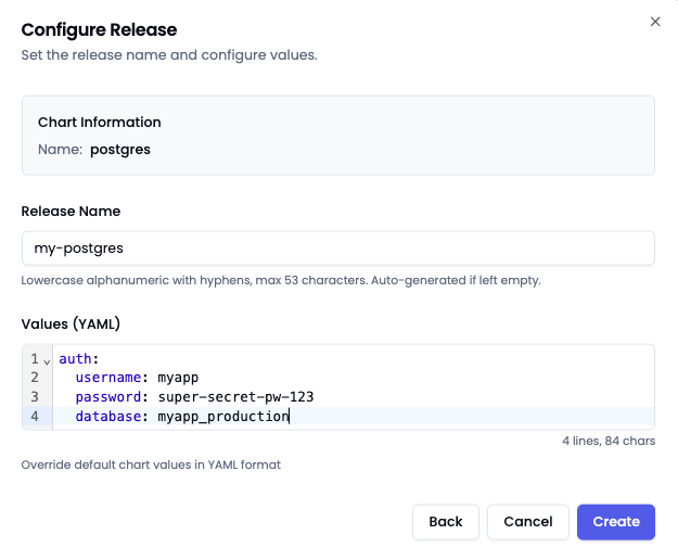 Configure Helm Release