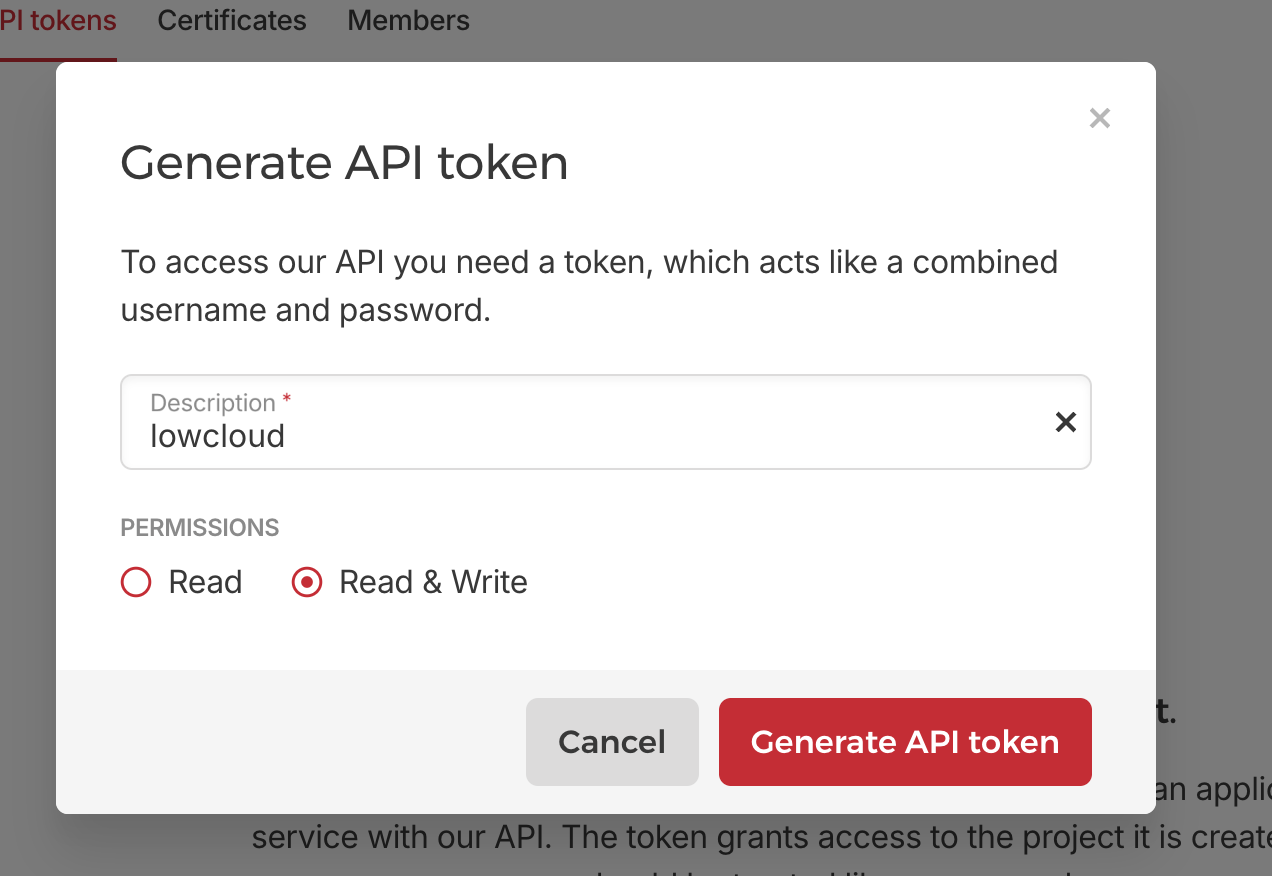 Generate Hetzner API Token